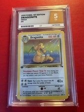 Pokémon TCG Dragonite 4/62 Fossil 1st Edition Holo Rare Ace 5 picture