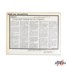1969 Chicago Eight “Join the Conspiracy” Defense Fund Handbill Anti War picture