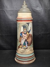 Antique Reinhold Hanke German Beer Stein-Mold 1183/576 - King Gambrinus c. 1900 picture