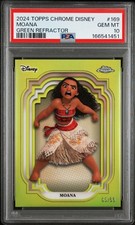 Moana 2024 Topps Chrome Disney #169 Green Refractor /99 PSA 10 POP 15 picture