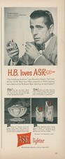 1949 ASR Lighter Humphrey Bogart Cigarette Vintage Print Ad Rhodium Table L2 picture