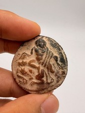 200 BC Ancient Rare Unique Carved Terracotta Wonderful Stamp picture
