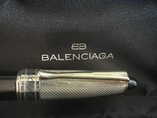 BALENCIAGA Black Lacquer Fountain Pen With Iridium Point Warranty picture