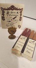 Starter Set Vtg Italian Brass Wax Seal With 2 Sets Of Melt Sticks &