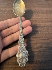 Antique Gorham Marie Antoinette Sterling Fruit Spoon Pat 1890 Stamped Size U picture