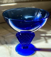 COBALT BLUE by CRISTAL D’ARQUES - DURANT Tall Champagne/Sherbet -  Marked FRANCE picture