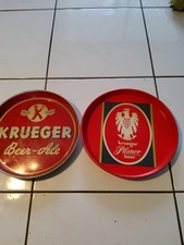 Vintage 1940s Krueger Beer Ale Metal Tray Lot Of 2 ,used picture