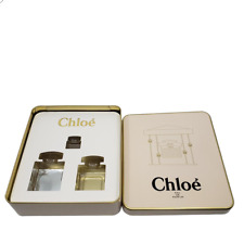 Chloe Eau De Parfum Empty Tin Metal Storage Box Container Case Collectible Beige picture