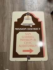 1964 California San Gabriel Porcelain Enamel Sign RARE 24”x36” picture