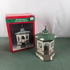 1992 Lemax Village Collection Hand Painted Porcelain Gazebo #13030 w/Box picture