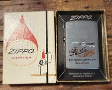 Vintage Zippo RH Fulton Co Pipe Liners Lubbock Texas Advertising Lighter picture