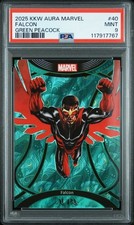 Falcon 2025 Kakawow Aura Marvel Green Peacock #'d 14/25 PSA 9 Mint picture