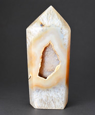 7-Inch Agate Tower with Sparkling Druzy Crystals Decor Piece picture