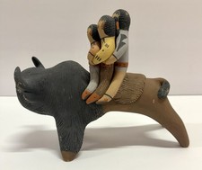 NATIVE AMERICAN JEMEZ POTTERY BUFFALO STORYTELLER BY CLIFFORD KIM FRAGUA picture