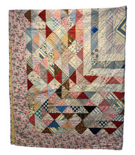 Antique Vintage 1920s-40s ? Handmade Patchwork Scrap Quilt 72”x72” Pennsylvania picture