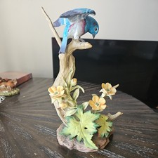 ANDREA BY SADEK LAZULI BUNTING BIRD FLOWER FIGURINE L.E. NO 31 *READ DESC*  picture