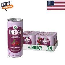 V8 Energy Black Cherry Energy Drink 8 fl oz Cans 24 Pack picture