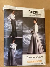 Vogue Patterns Oscar de la Renta Pattern 1934 Skirt Blouse Size 12, 14, 16 UC picture