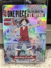 One Piece Monkey.D.Luffy US Voyage College Basketball Promo Card SEALED Price- 1 picture