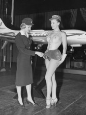 Vintage Stewardess Black and White  High Quality Metal Fridge Magnet 3x4 7712 picture