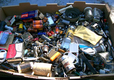 two boxes of miscellaneous radio parts picture