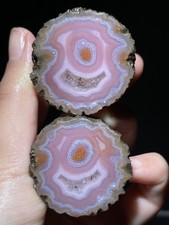 A pair rough Chinese Agate Achat Nodule Fighting Blood Agate xuanhua 93g A14 picture