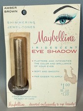 Maybelline 1960s Eye Shadow Iridescent Amber Brown Gold Tone Tube READ picture