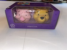 Vintage 1990s Disney Applause Winnie The Pooh and Piglet Plastic Cup Set NIB picture
