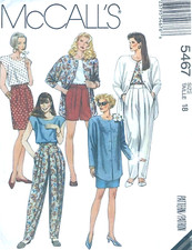 1990's McCall's Misses' Jacket, Top, Skirt, Pants Pattern 5467 Size 18 UNCUT picture