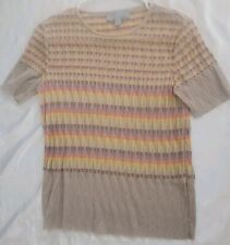 90s MISSONI Rainbow Stripe Top | Missoni Textured Metallic Knit Tee | Woven Knit picture