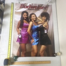 🍺 Vintage 1994 Budweiser Poster Bud Girls Satin Dresses 21x30 Anheuser-Busch picture