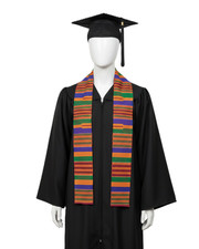 Authentic Traditional Multicolor Kente Cloth Stole, Ceremonial Handwoven Kente picture