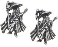 2 x Merlin Wizard Handcrafted From Lead Free English Pewter Pin Badges-HIN1268 picture