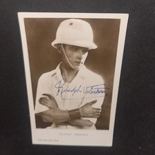 Vintage Rudolph Valentino Original Autograph Signature Cinema Postcard picture