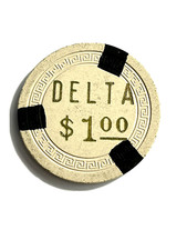 -VINTAGE Nevada-**DELTA Saloon**$1 Chip-Virginia City NV. -1958 picture