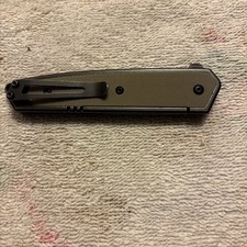 CRKT x Rogers Design-Cinco 7091-S/S D2 Tumble Finish-G10 OD Grn Handle-Flipper picture