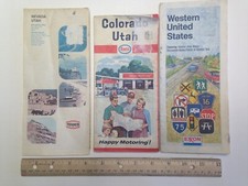 vtg maps Exxon western US, Texaco Nevada Utah, 1966 Enco Colorado Utah lot of 3 picture