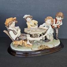 Vintage Giuseppe Armani’s Cheats Four Boys Playing Cards Capodimonte Figurine picture