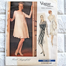 Vtg NEW Vogue Pattern 2407 Sz 16 18 Karl Lagerfeld 80s Paris Original Sew UNCUT picture
