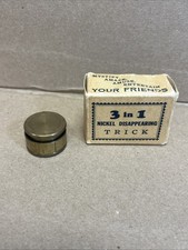 Vintage Brass Disappearing Nickel  Magic Trick Rare Original Box picture