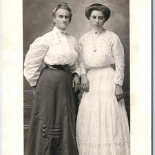 1911 Mother & Daughter RPPC Pompadour Hair Fashion Hartley to Dysart IA Photo picture