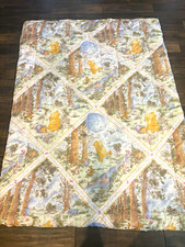 Vintage 1990s Disney Classic Winnie the Pooh Quilt Full Size Hundred Acre Wood picture