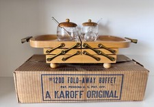 Vintage Karoff Fold-Away Buffet Table Server / Charcuterie Board; 1950's picture
