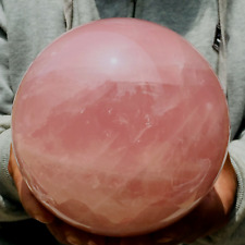 10.4lb Large Natural Rose Quartz Pink Crystal Sphere Ball Healing Specimen picture