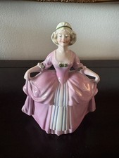 ANTIQUE GERMANY PORCELAIN MADAME POMPADOUR DRESSER  DOLL POWDER BOX 6”.  E & R picture