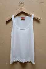 Missoni Made in Italy Orange Label Sleeveless White Tank Shirt Size- Small picture