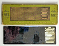 Antique 1930s LYCO Glare Free Auto Mirror Box 1933 Service Record Decal Pre-War picture
