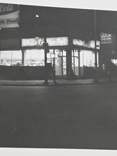 Vintage White Coffee Pot Restaurant Night Photo Coca-Cola Sign Snapshot 4.5x3.5 picture