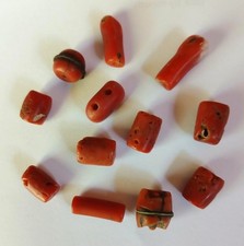12 Very Old Red Coral Beads picture