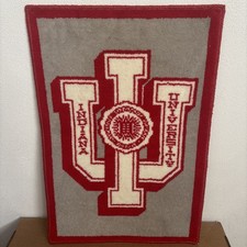 INDIANA University HOOSIER Mascot RUG 27.25 x 17.25 IU NCAA Vintage Collegiate picture